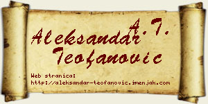 Aleksandar Teofanović vizit kartica